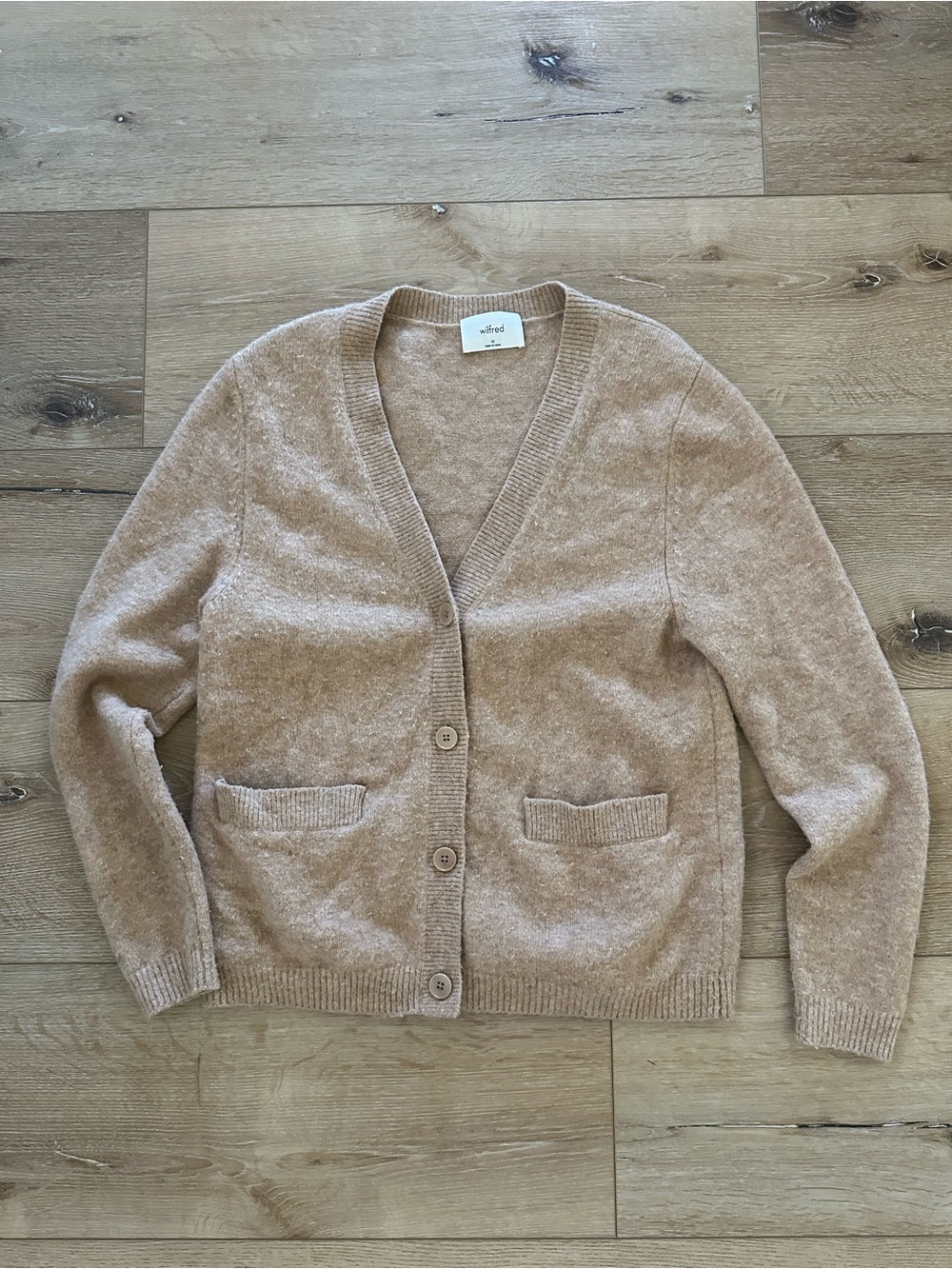 Wilfred by Aritzia Oatmeal Oversized Button-Front Cardigan Sweater XS